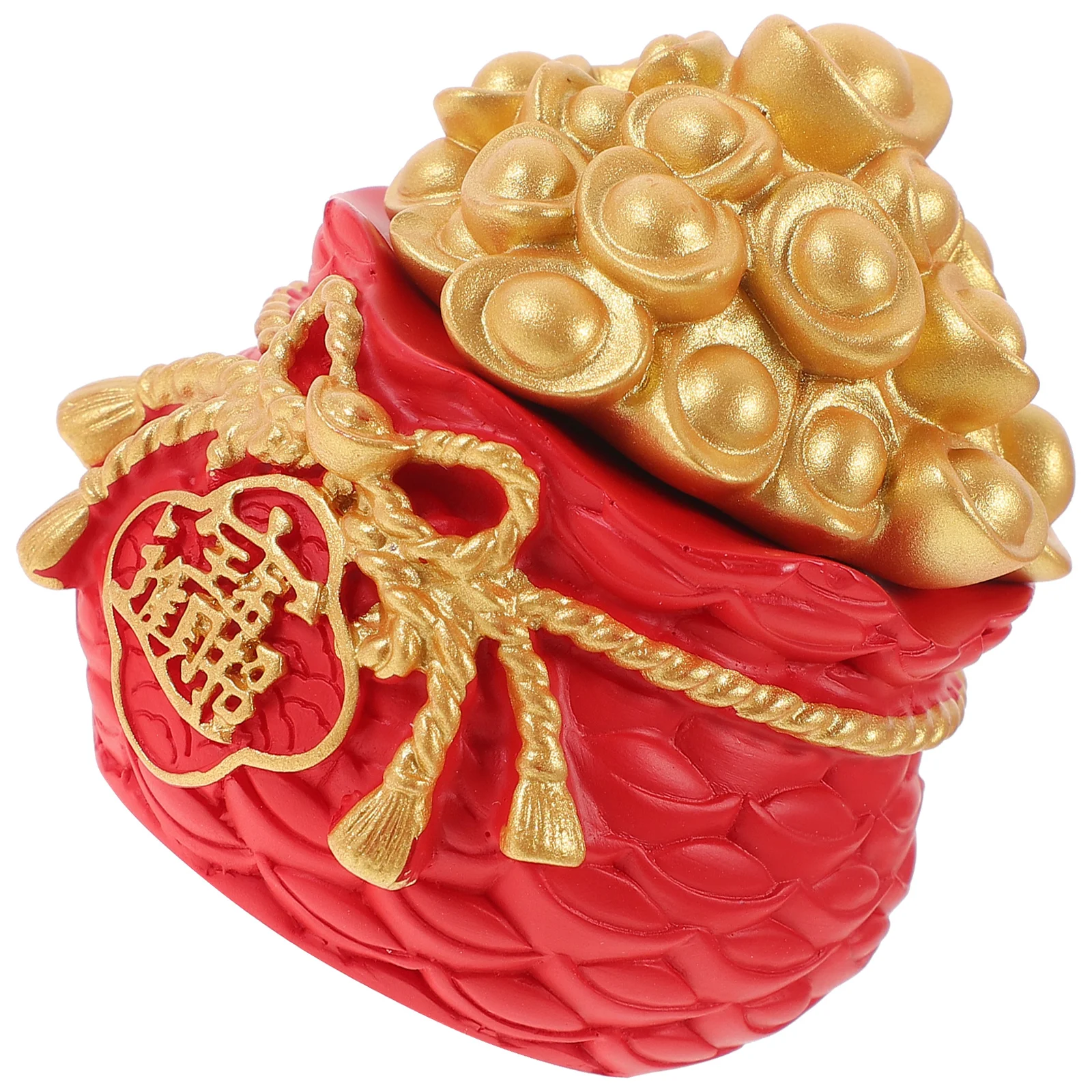 1 قطعة حقيبة المال الراتنج لطيف الكرتون محظوظ ديكور لسيارة مكتب المنزل مكتب سطح المكتب الزينة الحقيبة النمط الصيني