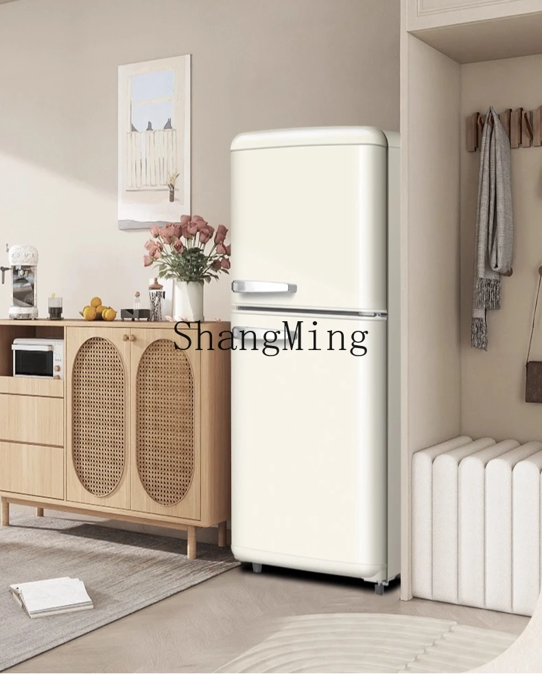 ZYY レトロ小型家庭用両開き冷蔵および冷凍一流のエネルギー効率冷蔵庫小型アパート