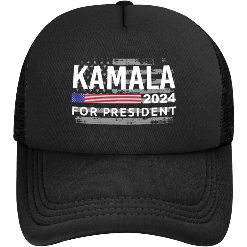 Kamala Harris for President 2024 Baseball Cap Adjustable Casual Mesh Hats Duck Tongue Hat for Men Women75 Black