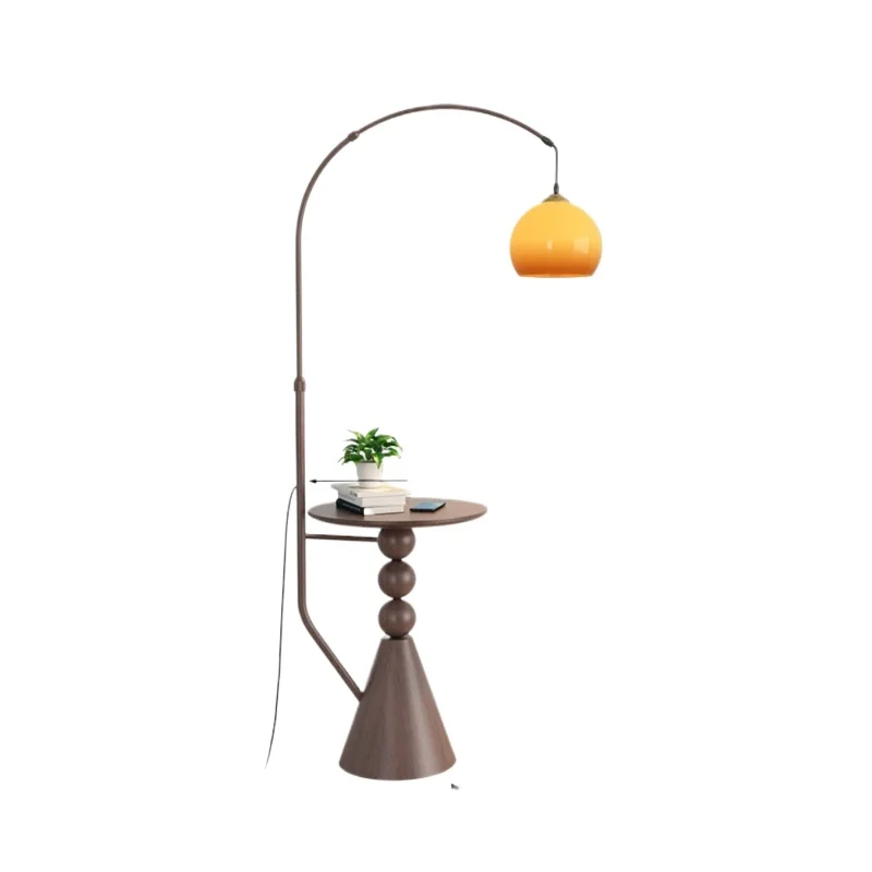 

Medieval fishing floor lamp, integrated shelf next to the sofa in the living room, bedroom, bedside atmosphere grapefruit lamp