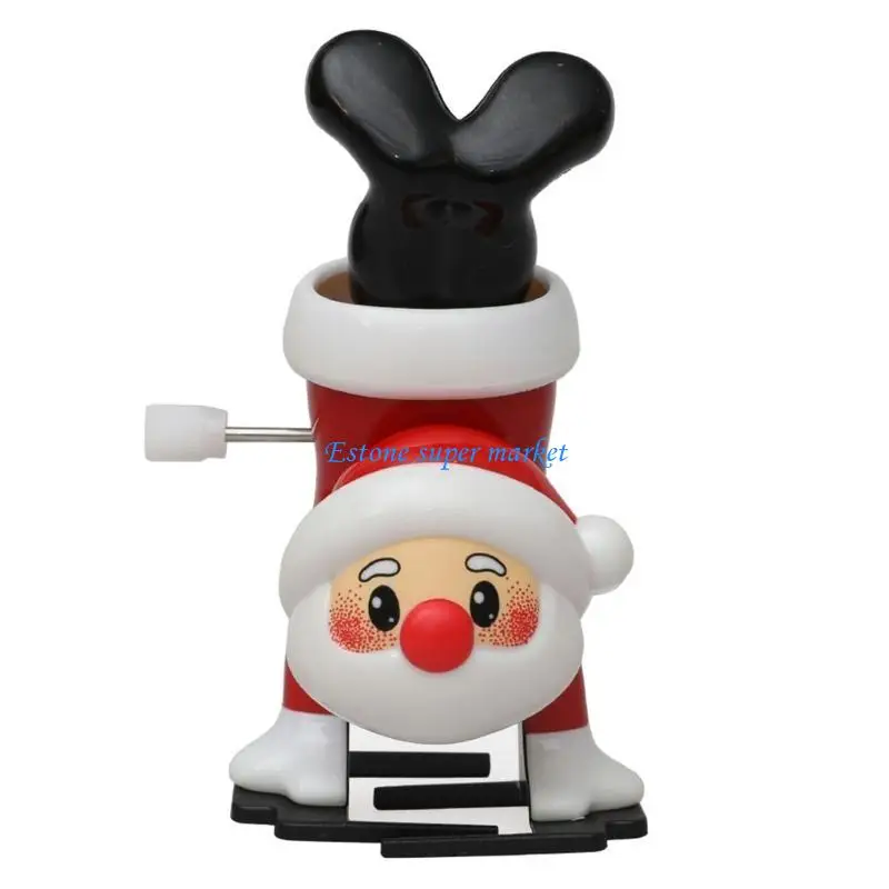 

090B 3PCS Wind Up Christmas Toy Cartoon Clockwork Santa Classroom Prizes Party Favor