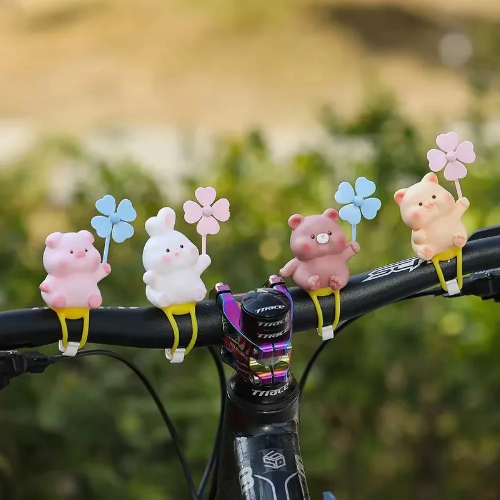 

Resin Windmill Deer Motorcycle Ornament Stickable Elastic Strap Helmet Rearview Mirror Dashboard Cute Duck Bicycle Decoration