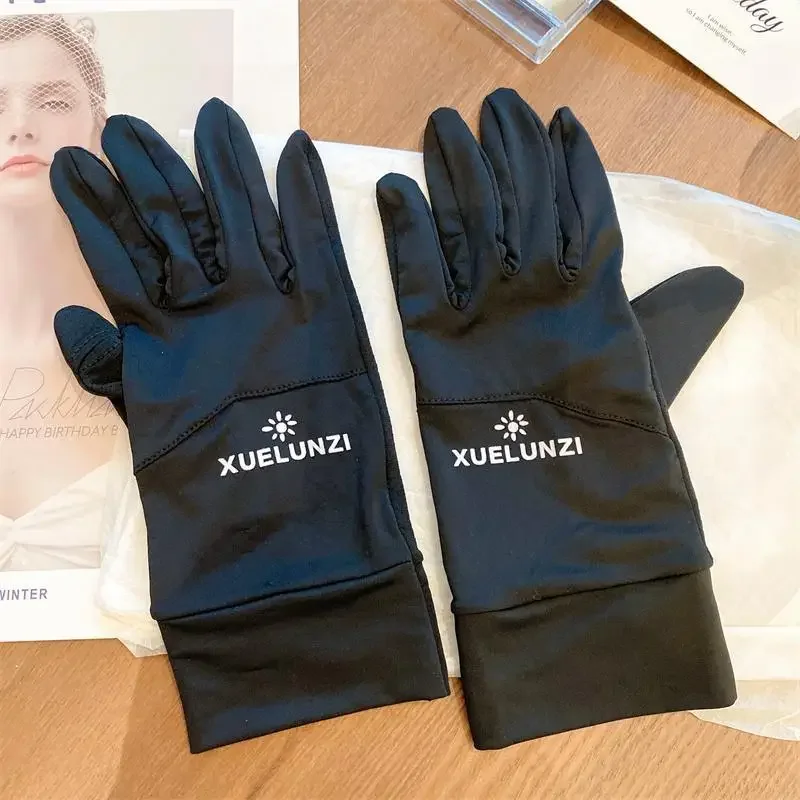 Spring Summer Thin Gloves Women's Two Finger Gloves Sun Protection UV Protection Breathability Outdoor Cycling Women Glove