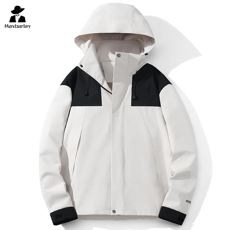 Nuova giacca antivento da uomo Outdoor singolo strato impermeabile cappotto con cappuccio Casual traspirante sport viaggi abbigliamento da campeggio impermeabile