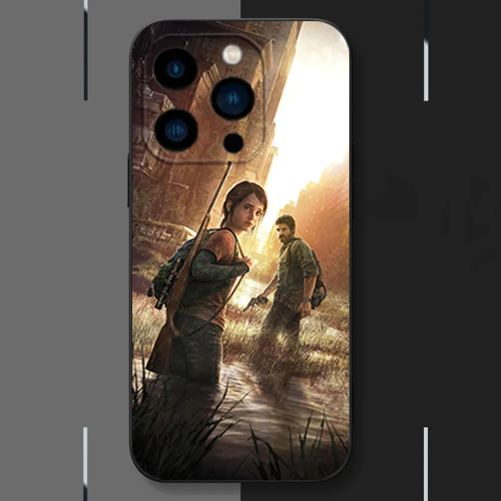 Game T-The L-Last of U-Us Phone Case for iPhone 12 11 13 14 15 16 Max Pro Plus Black Soft Silicone Cover image 3