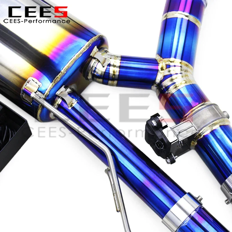 كاتم صوت cees Catback لسيارة BMW X5M X6M F95 F96 LCI 4.4TT 2020-2024 ترقية سباق رياضي Valvetronic مع نظام عادم التحكم