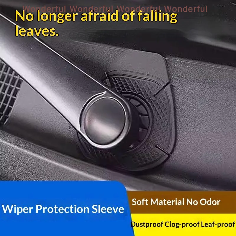2PCS Silicone Car Windshield Wiper Hole Cover Anti Block Waterproof Easy Maintain Car Accessories