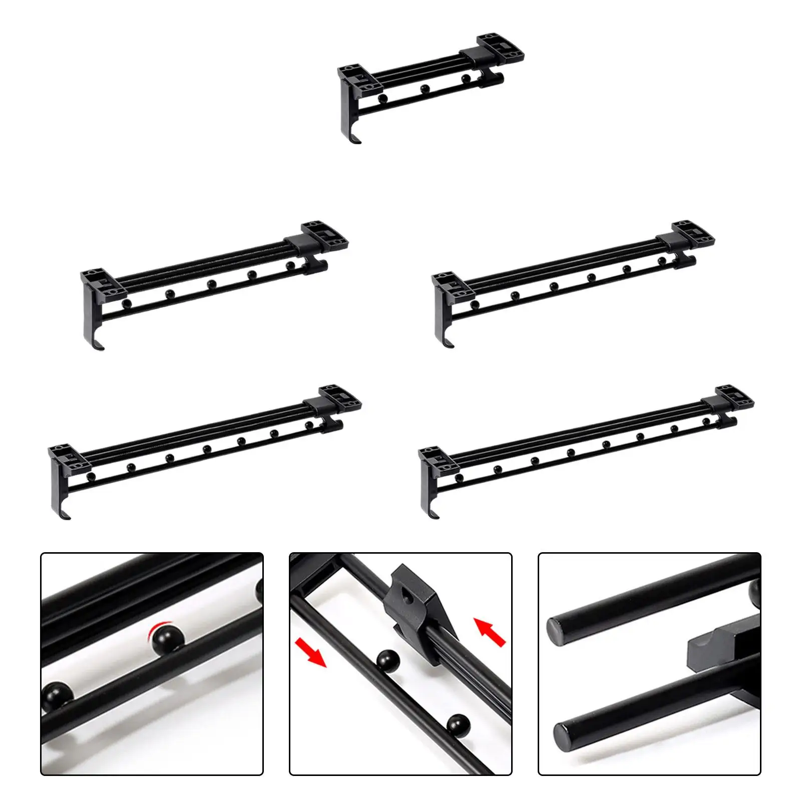 Pull Out Clothes Hanger Rod Telescopic Hanger Rack Bar Retractable Closet Pole Closet Rod for Pants Coat with Mounting Screws