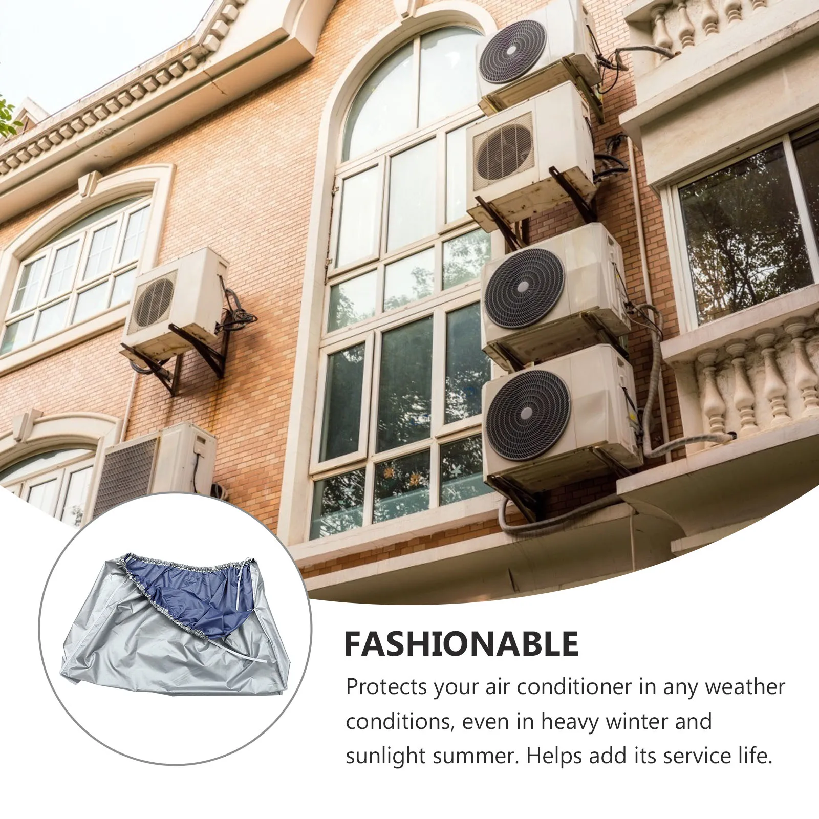 

1pc Air Conditioner Outdoor Cover Waterproof Uv-Resistant Foldable Protective Cover For Ac Unit All-Season Appliance Covers