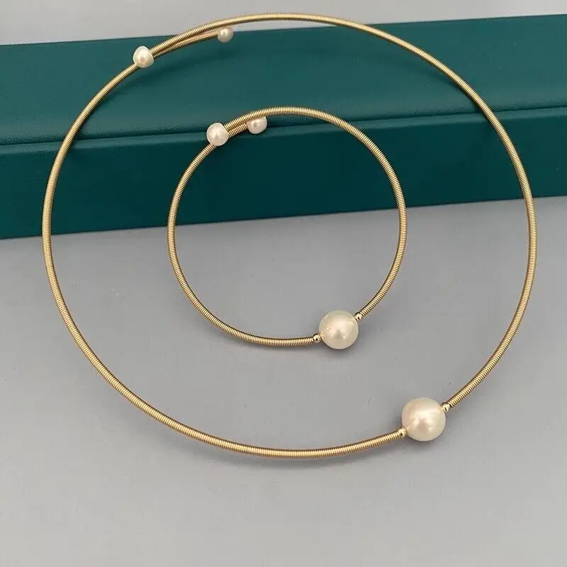 

10-11 mm natural round south sea white pearl necklace bracelet wedding jewelry sets sterling silver set silver 925 jewelry