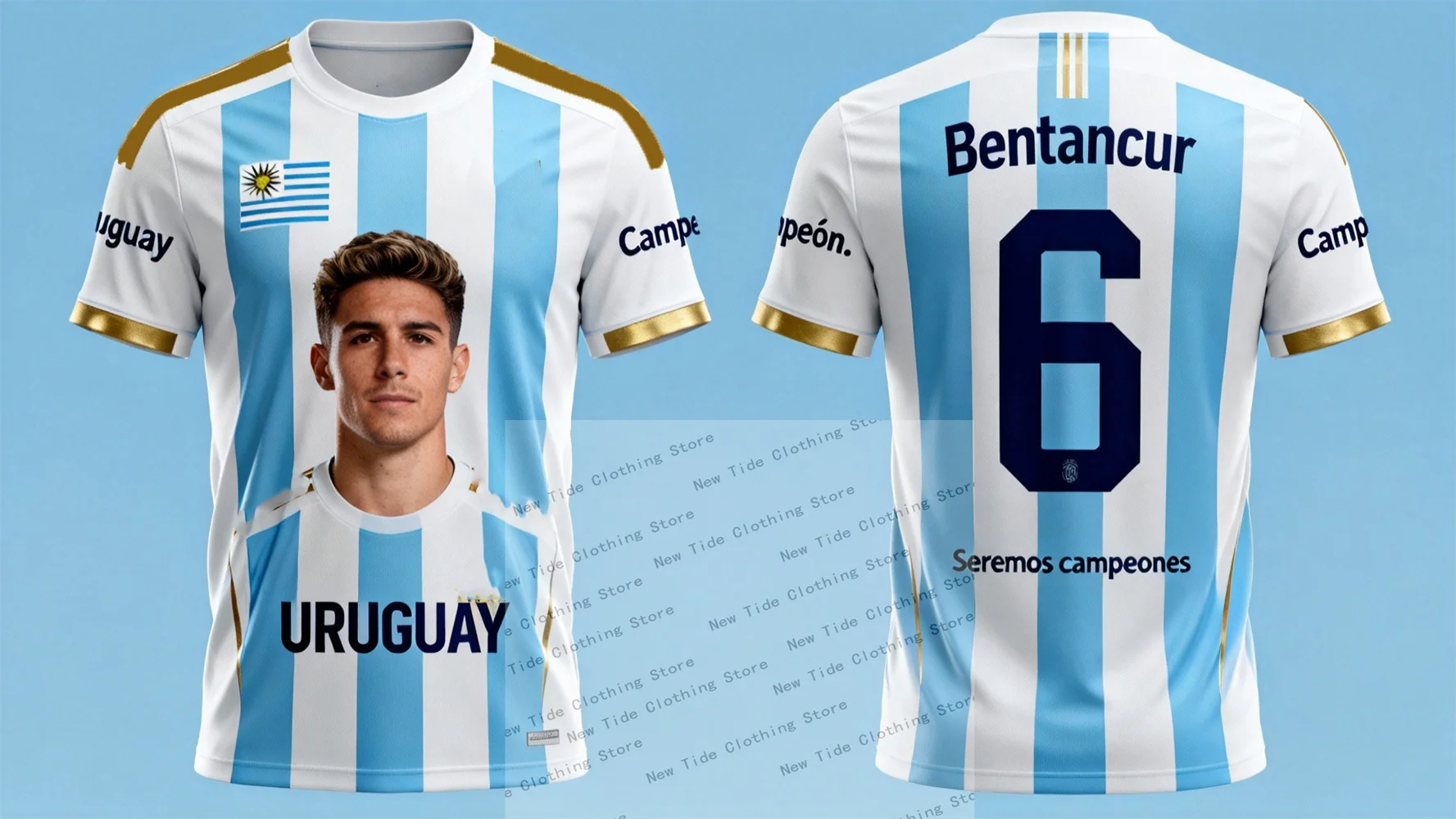 أوروغواي 2026 كرة القدم لكرة القدم جيرسي والقميص للرجال المشجعين - مجموعة معدات نمط المعجبين تظهر دعمك والفخر الآن #1