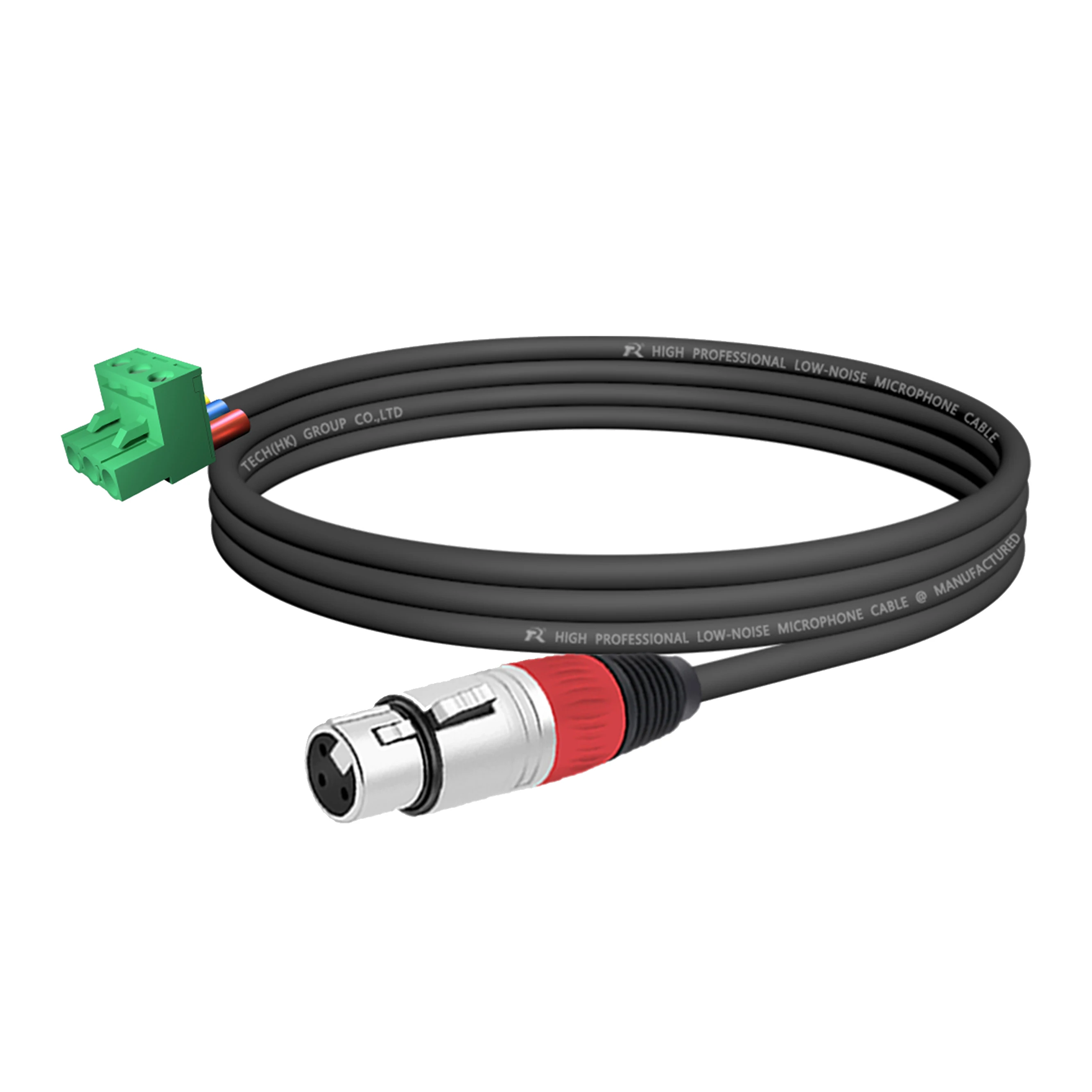 1 Stück Audiokabel für Lautsprecher, XLR 3P M/F zu Phoenix 3M NBKF/2EDG-5.08mm PCB-Schraubklemme, Silberner Anschluss und Schwarze Kabelummantelung – Detail 6
