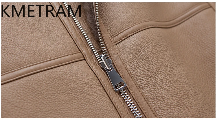 KMETRAM 100% 메리노 울 양가죽 양털 재킷 여성용 바이커 리버시블 리얼 퍼 코트 겨울 의류 2025 여성용 코트