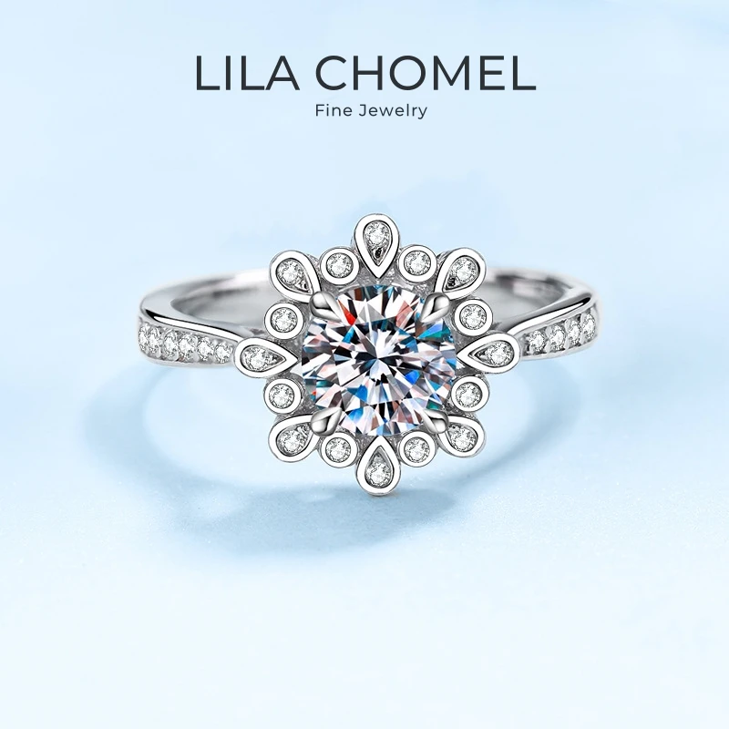 

Lover Valentine's Day 18K White Gold Girl Friend Birthday Gift Rings 1CT Moissanite Diamond Women PT950 Platinum Wedding Band