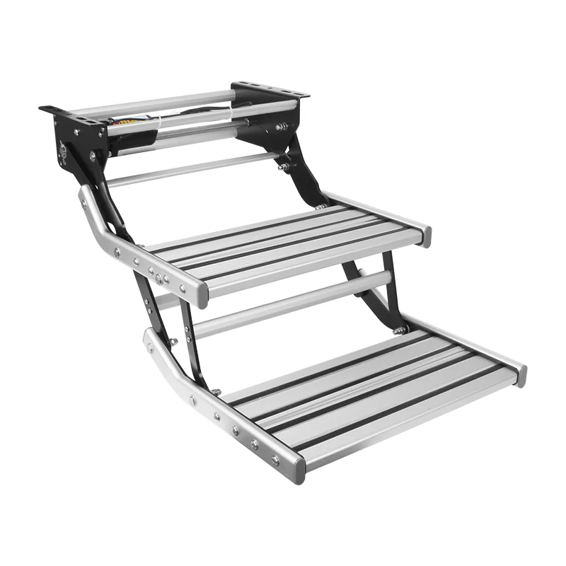  Caravan Electric Two-Level Step with LED Light Thickened Aluminum Alloy Camper Stair