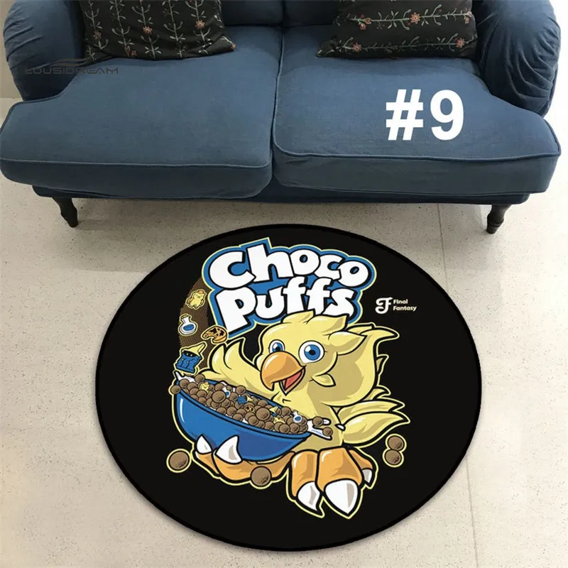 Final Fantasy Unique Design Short Plush Non-slip Area Rug Carpet Living Room Bedroom Doormat Office Computer Chair Circle Mat