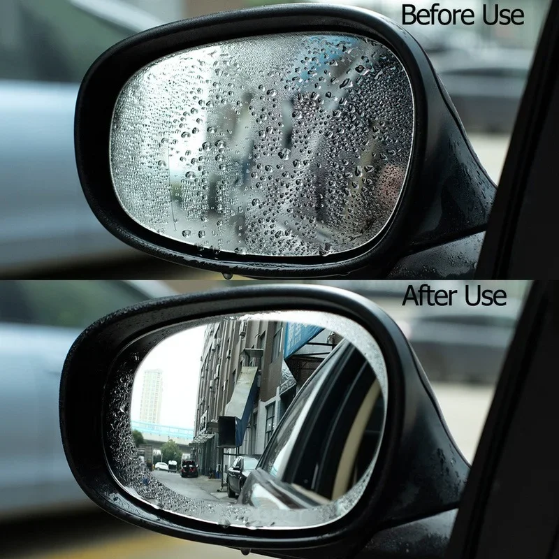 2pcs Car Rearview Mirror Film Sticker Side Window Rainproof Clear Film Anti-Fog Waterproof Protective Films for Car Motorcycle