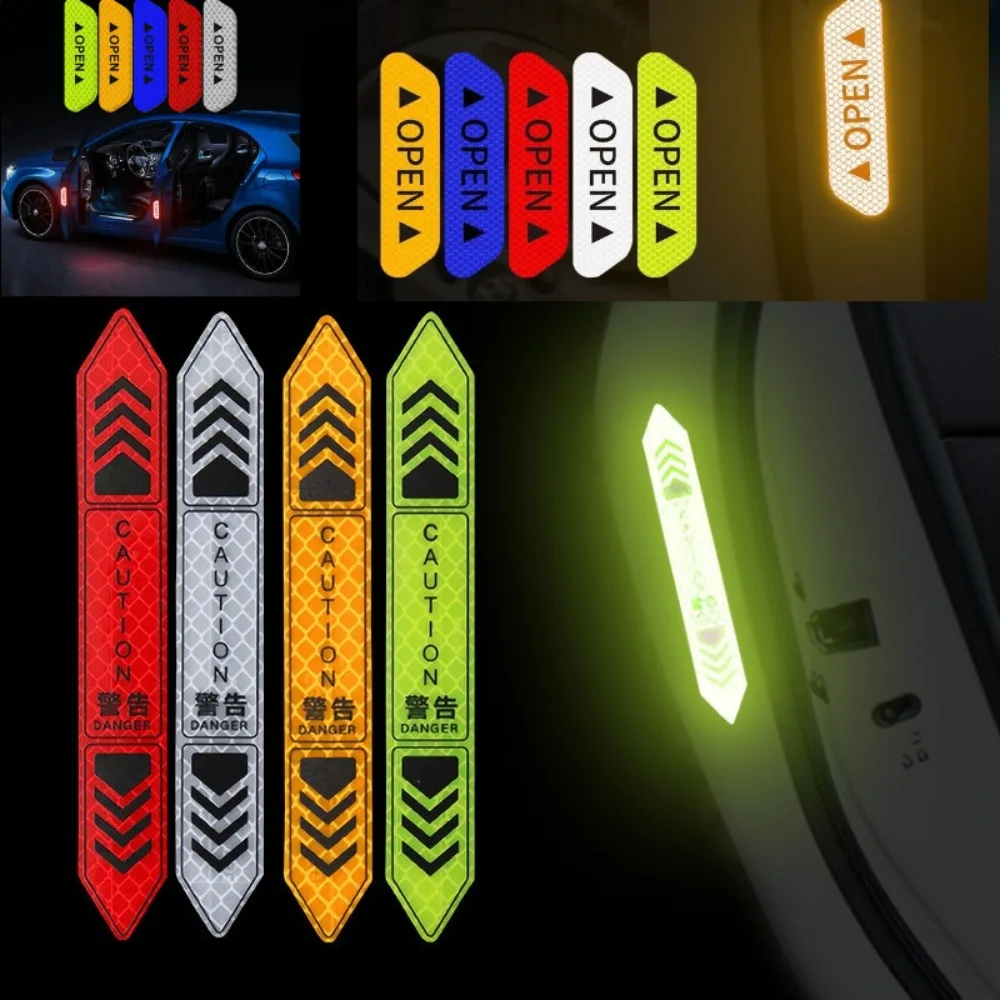 

8 шт. светоотражающих наклеек для автомобиля, предупреждающие светоотражающие стикеры для дверей, кузова, электромобилей, грузовиков, мотоциклов, декор