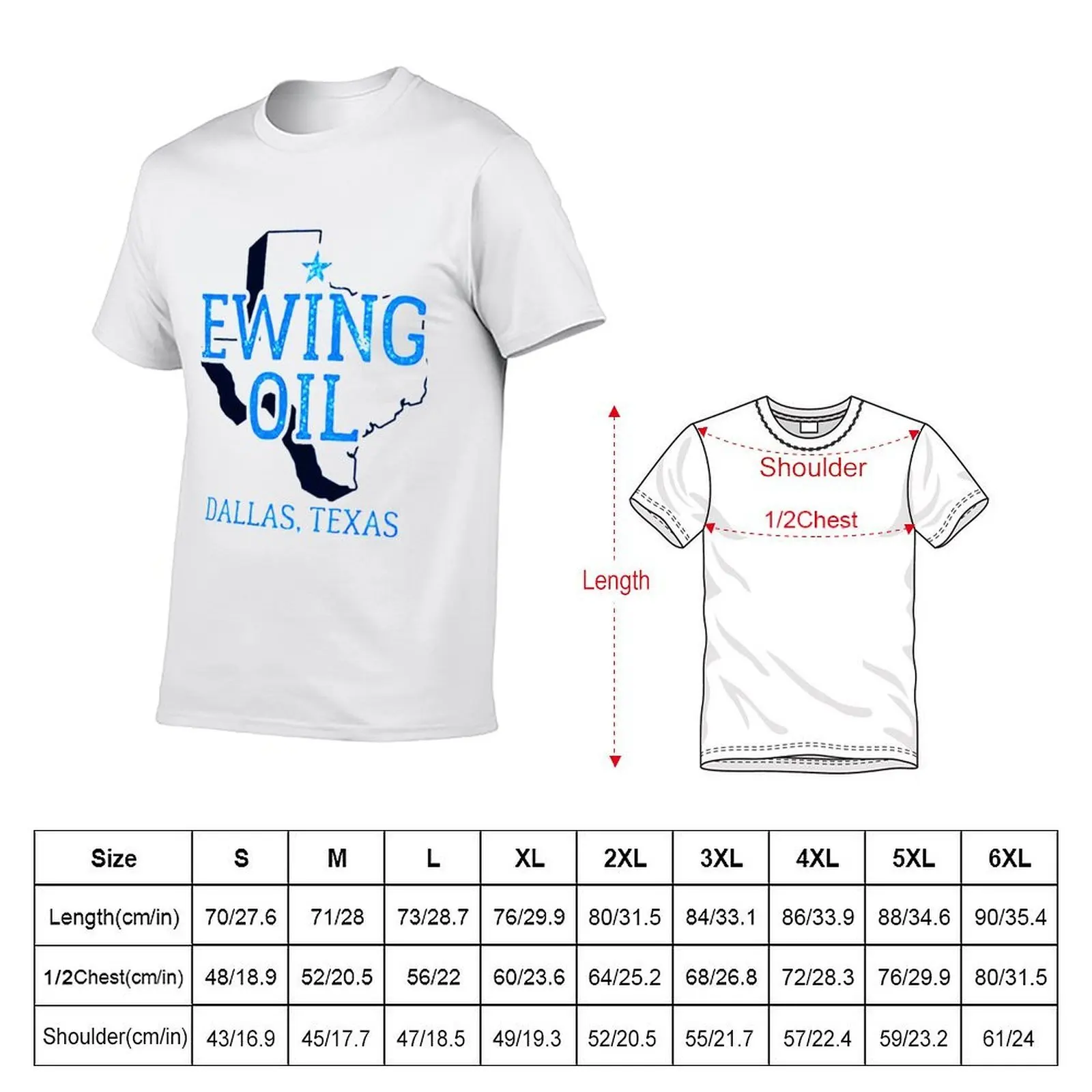 دالاس تكساس Ewing النفط تي شيرت تي شيرت رجل عادي القطن تي شيرت عالية الجودة تي شيرت
