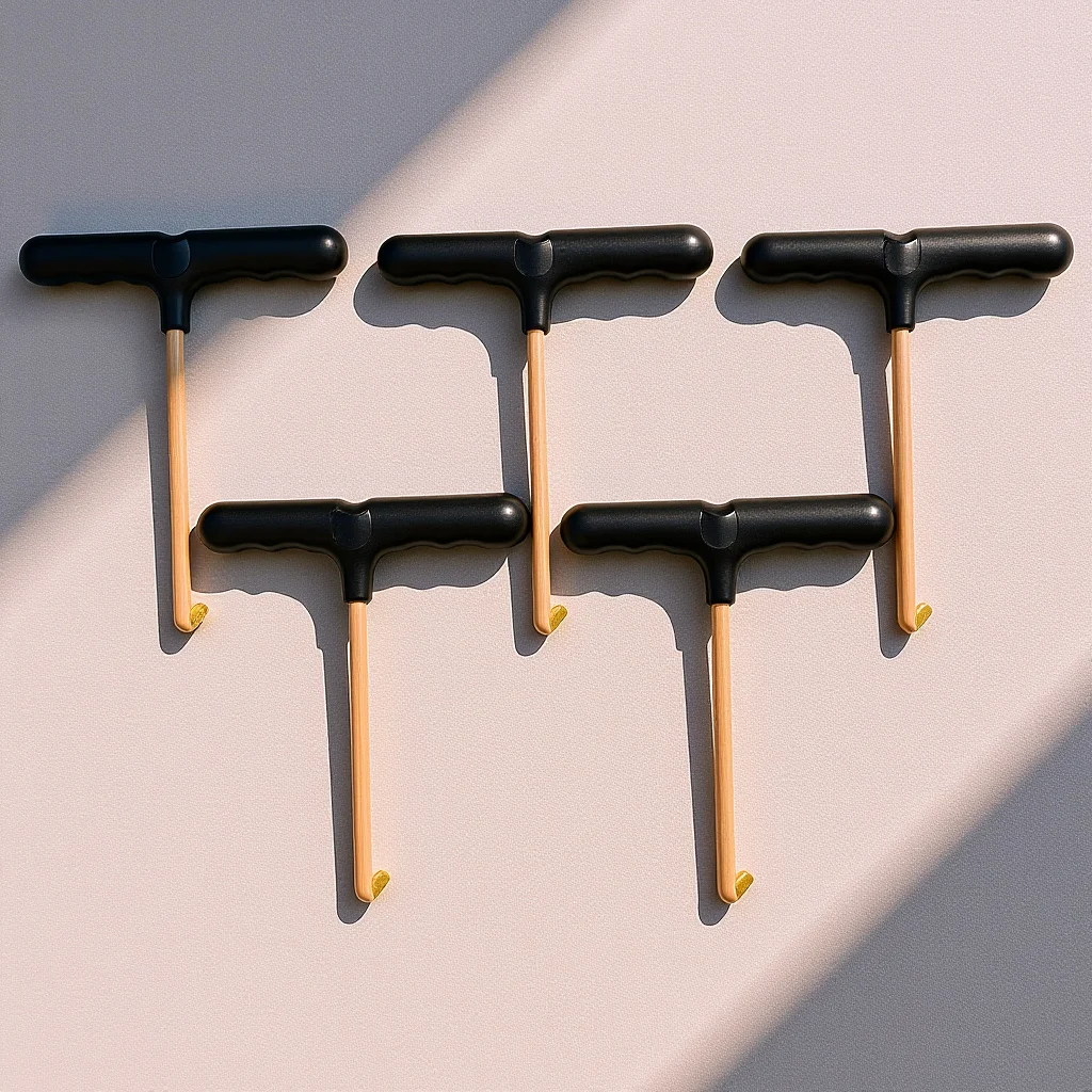 

5Pcs Professional Shoelace Tighteners T-Shaped Pulling Tools Rugged Plastic Iron Alloy for Long-Lasting Use on Skates and Boots