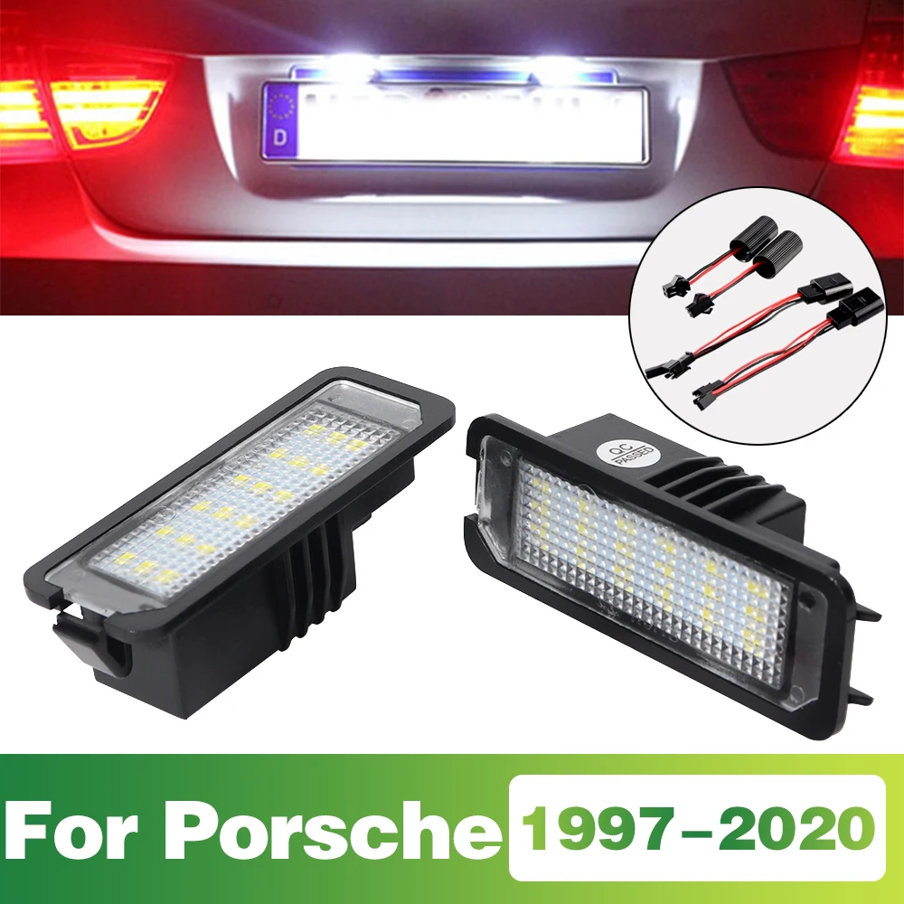 LED License Plate Lights Bulb Lamps Car Accessories For Porsche Macan 95B Boxster 981 987 718 982 Cayman Cayenne 958 92A 911 991