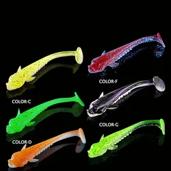 2pcs T tail Silicone Soft Lures worm Artificial Tackle Bait 6.5cm 2g /9cm 4.5g For Fishing Sea Fishing Swimbait Wobblers Catfish