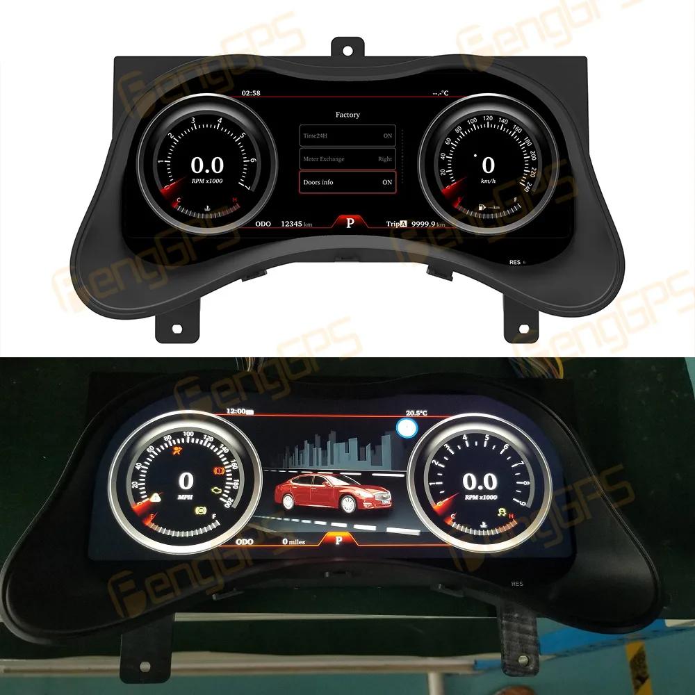 

12.3" Car Digital Cluster LCD Dashboard For Nissan Infiniti Q70 2015-2017 Auto Virtual Cockpit Instrument Speedometer Tachometer