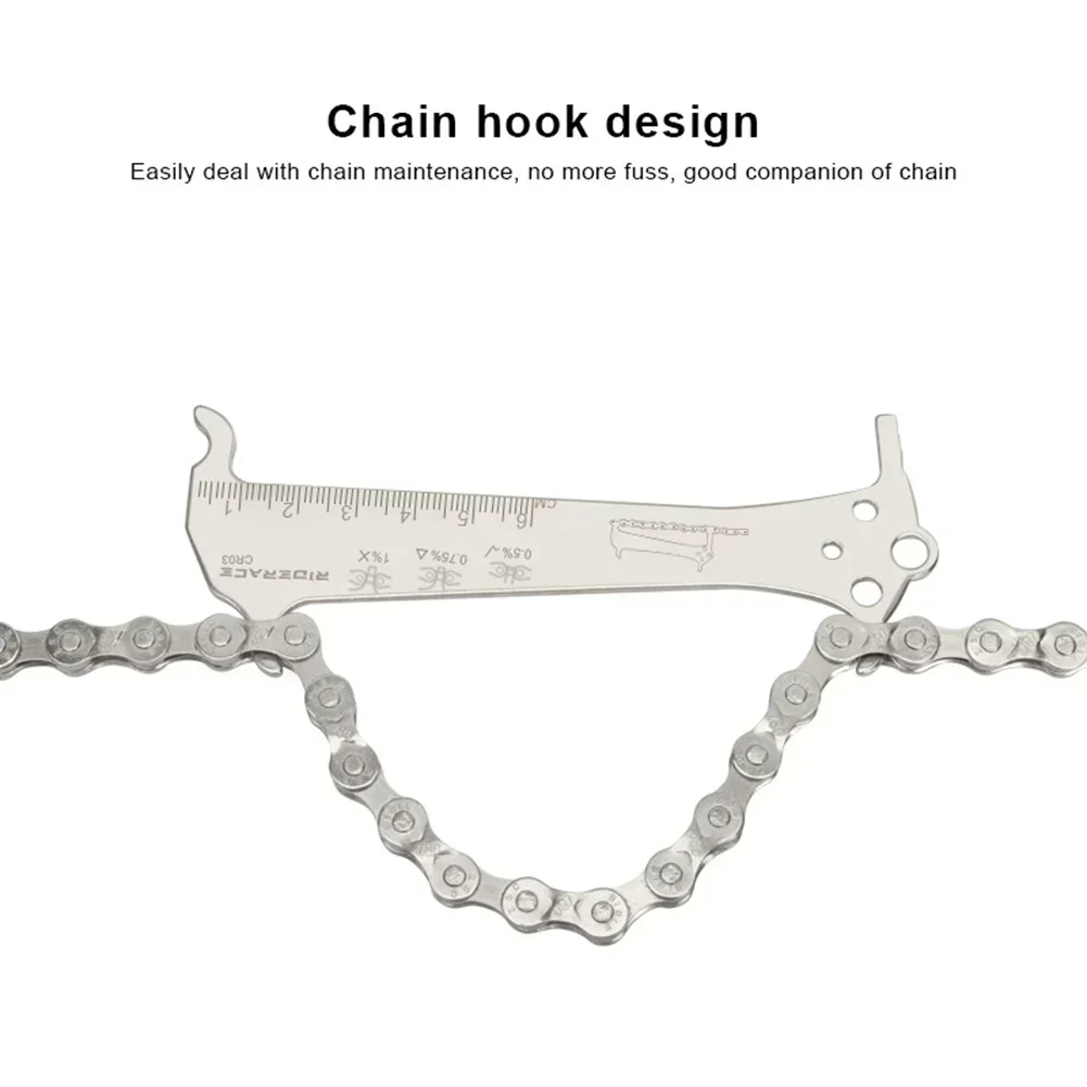 Bicycle Chain Checker Ruler Wear Indicator Chains Gauge Measurement Chain Hook Caliper MTB Bike Cycling Repair Tool