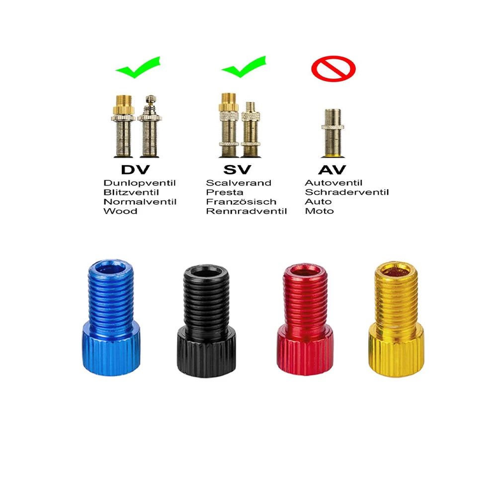 Presta Valve Adapter - Convert Presta to Schrader - French/UK to US - Inflate Tire Using Standard Pump or Air Compressor