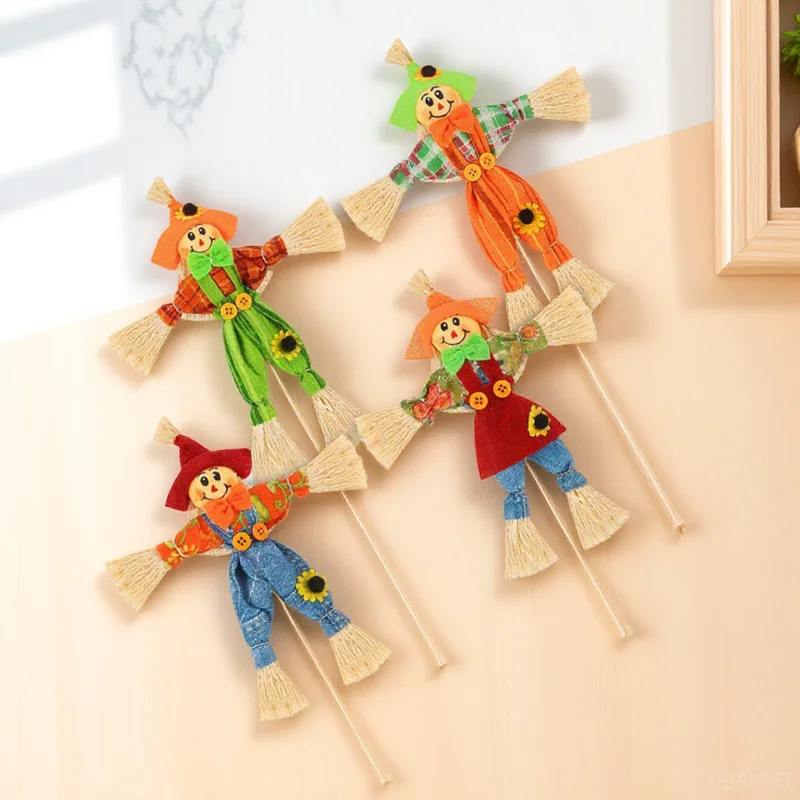 

4Pcs Halloween Scarecrow Decor Garden Adornment Exquisite Production Realistic Texture Festive Atmosphere Halloween Scarecrow