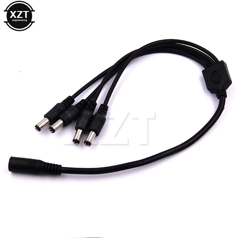 

10pcs/lot Portable 5.5x2.1mm DC Power Cable 1 Female to 4 Male Plug Splitter Adapter for Security CCTV Camera