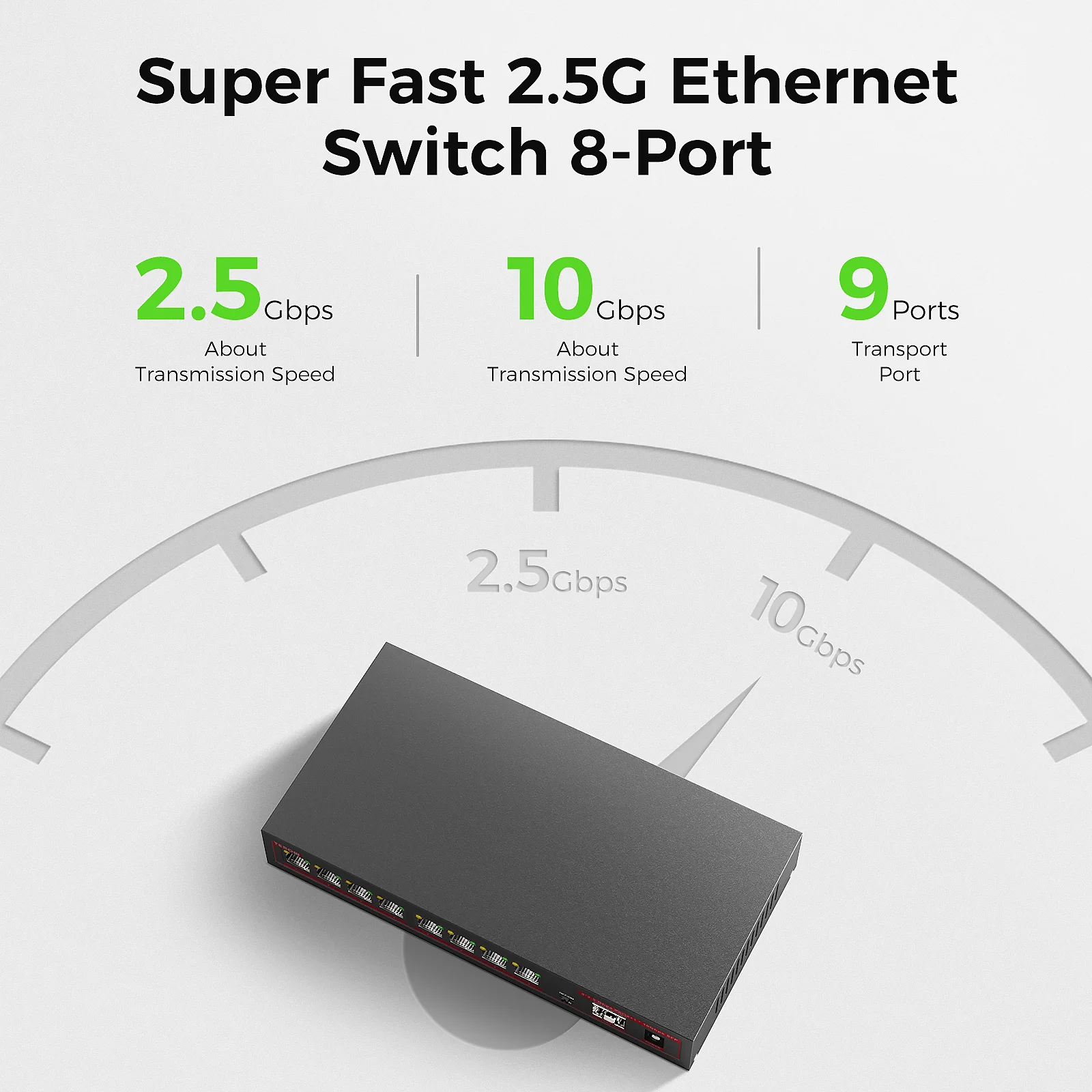 Ienron 2.5G Switch 4 8 Port 2.5G Ethernet Switch None POE Network Switch with 2/1*10G SFP Port for IP Camera/CCTV Security