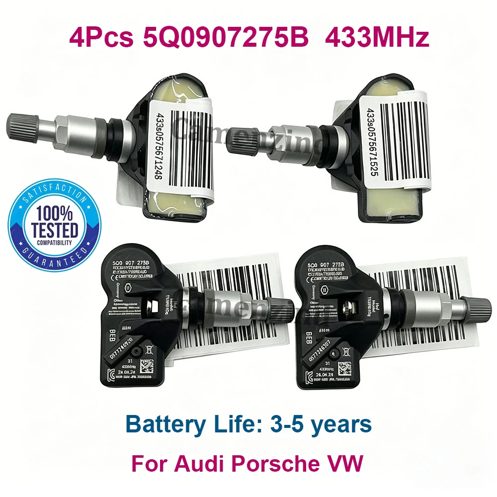 Sistema de Monitoramento de Pressão dos Pneus TPMS 4PCS 5Q0907275B Para Audi RS3 Bentley Bentayga Porsche Volkswagen Beetle Golf Eos