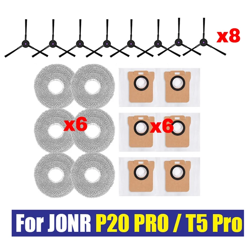 A02V-Spazzola laterale principale Filtro Hepa Mop Panno Parti di ricambio per Jonr P20 PRO/T5 Pro Robot Aspirapolvere Accessori