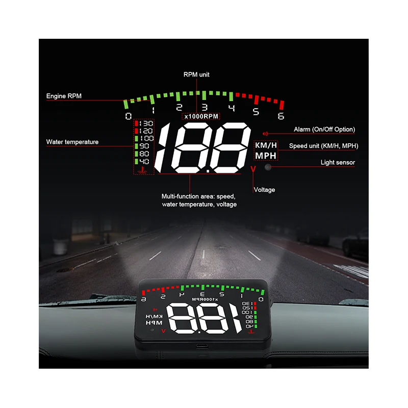 

FC OBD HUD Car GPS Digital Speedometer Projector Auto Fuel Consumption Head-up Display Projection On All Cars