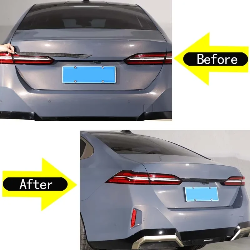 

1Pcs soft carbon fiber For BMW 5 Series G60 2024+ car styling car rear tail mark decorative strip sticker protection accessories