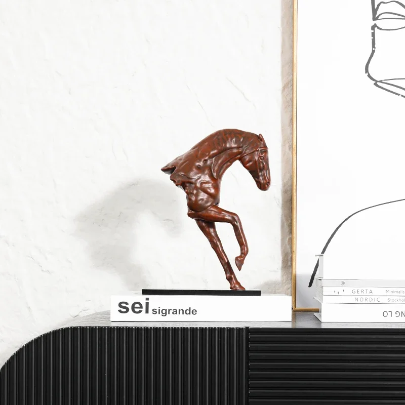 Resin Handicrafts Simulation Animal Sculpture Half-length Horse Figurine Running Horse Home Decoration Accessories