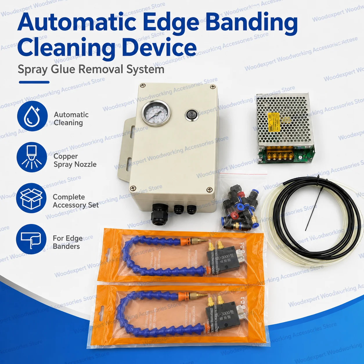 Automatic Edge Banding Machine Cleaning Device Glue Residue Removal Spray System for Edge Bander PUR EVA Glue Cleaning