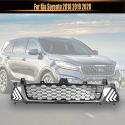 For Kia Sorento 2018 2019 2020 12V LED Car Drl Front Bumper Lights Grill Middle Net Lamp Around Trim Cover Radiator Grille