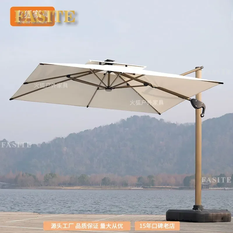 For Outdoor Garden Patio White Roman Parasol Sun Umbrella Commercial Yard Awning Large Shade Cover Wind Resistant UV