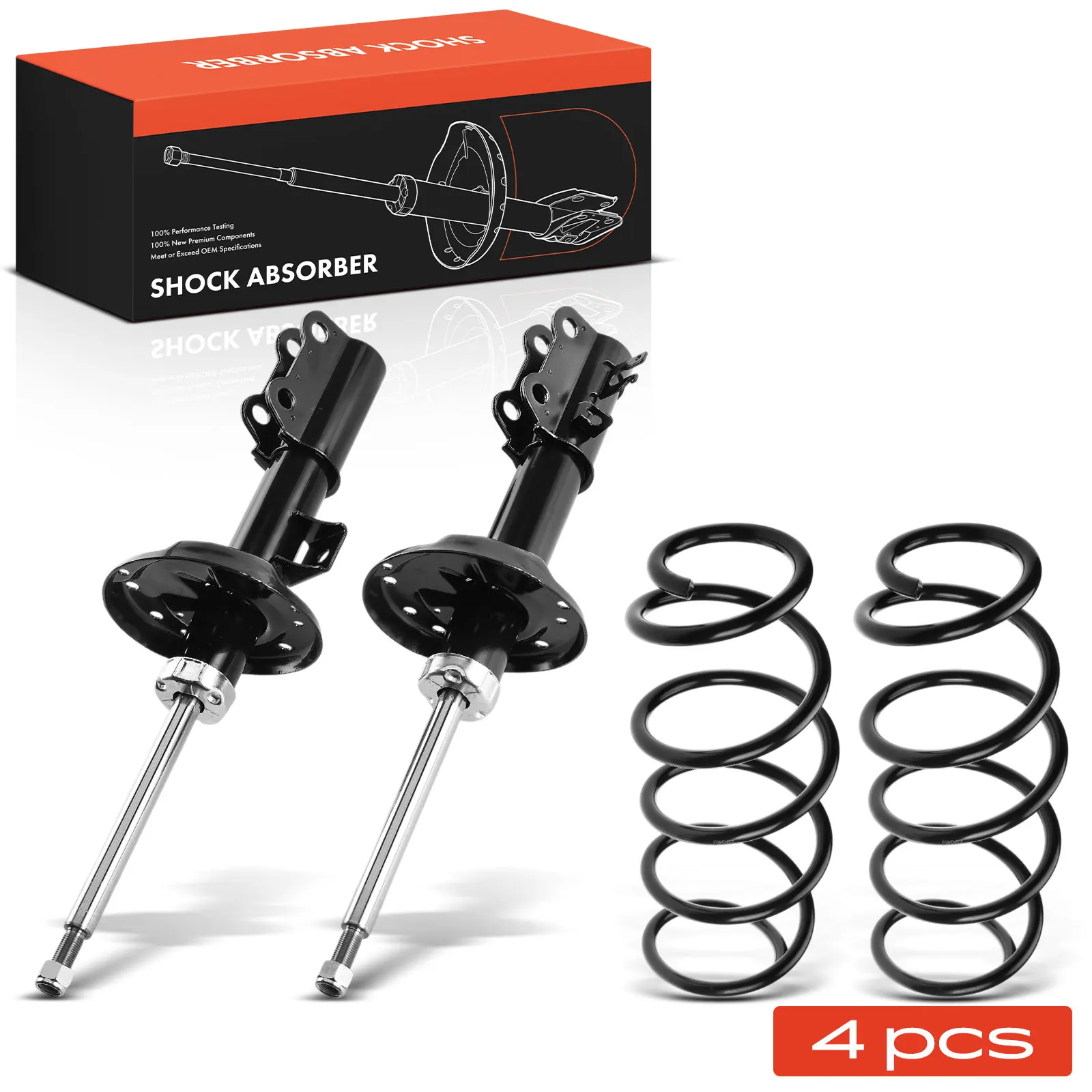Frankberg 2x Fahrwerksfeder+2x Stossdämpfer Gasdruck Vorderachse Links Rechts für Chevrolet Aveo Stufenheck 95226438 95226435