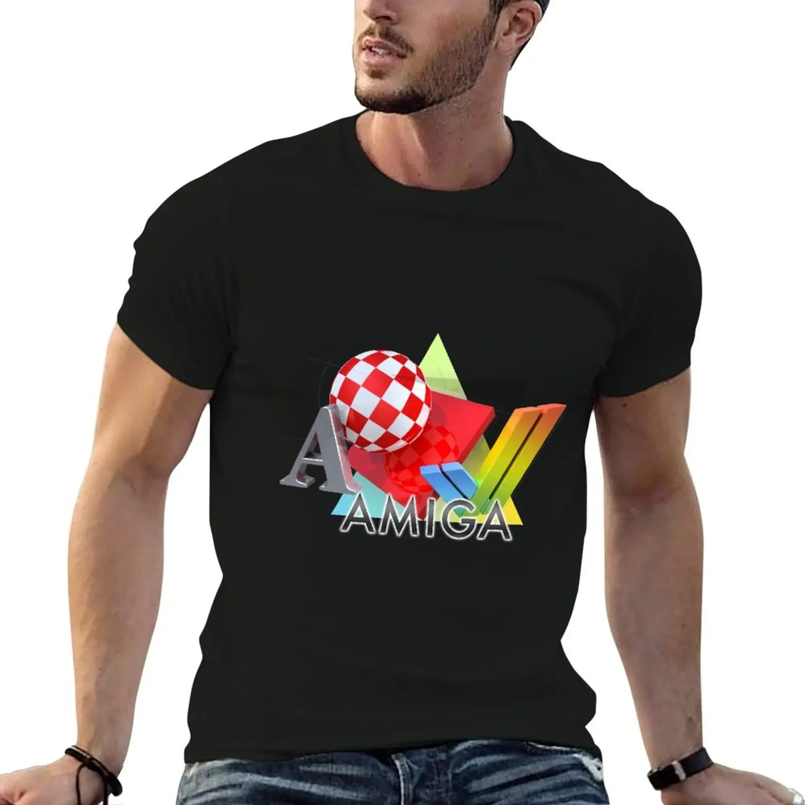 A combination of Amiga logos recreated in 3D T-Shirt cheap stuff boys whites t shirts for men cotton