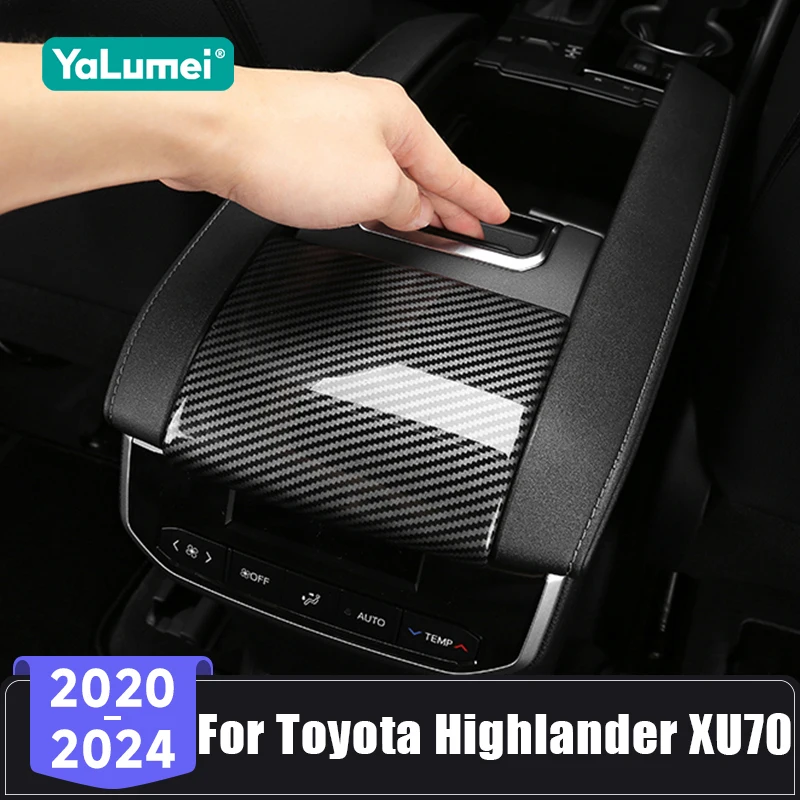 Für Toyota Highlander XU70 Kluger Hybrid 2020 2021 2022 2023 2024 ABS Auto Hinten Armlehne Box Panel Aufkleber Trim Abdeckung zubehör