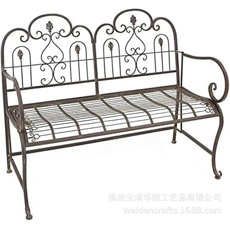 European pastoral wrought iron leisure chair sofa double balcony park courtyard multi-purpose