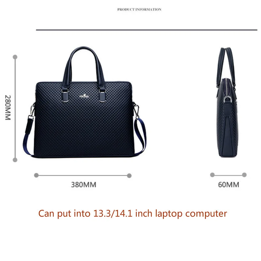 Imagem -04 - Bolsa de Couro para Homens Bolsas Luxuosas Bolsa de Ombro para Computador Notebook Macbook Air Dell hp Asus Moda 14.1 2024