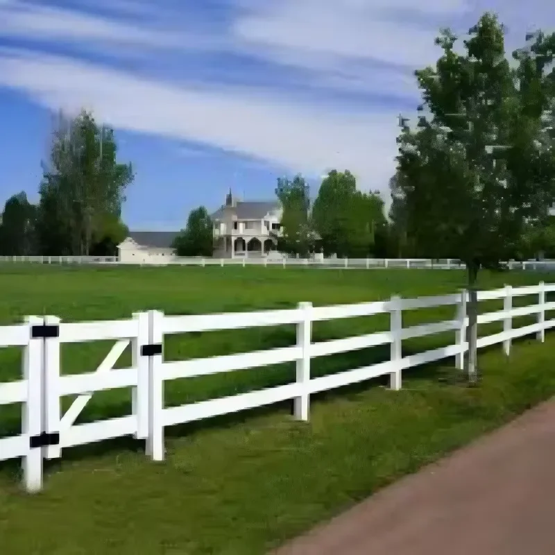 Stabilized Virgin PVC Horse Fence 3 Rail ASTM Standard Smooth Non Splinter Vinyl Ranch Fence With 30 Years Warranty