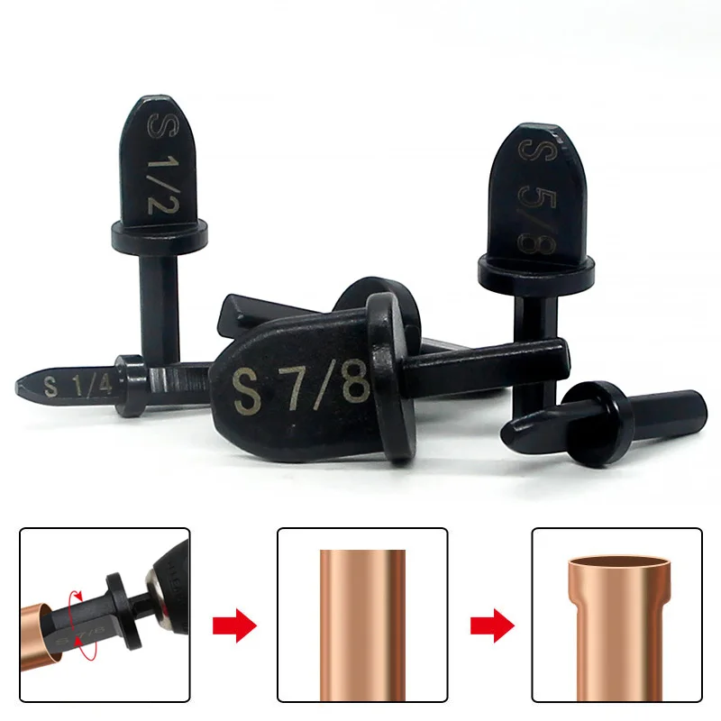 Pipe Expander Copper Tube Swaging Tools For Air Conditioner Refrigerator Flaring Takeover Tool Set Triangle Hex Shank Repair Kit