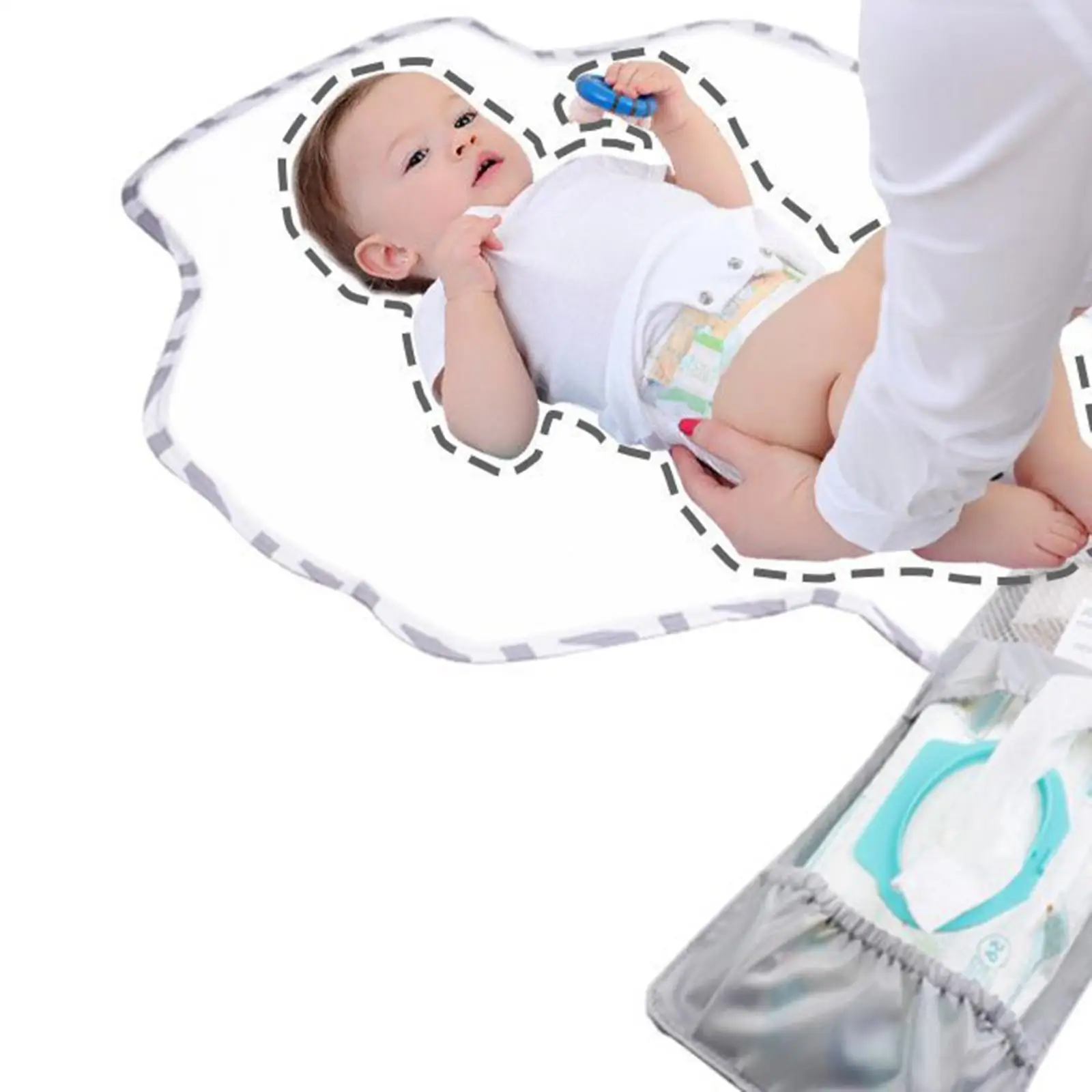Newborn Baby Changing Mat Portable Diaper Pad with Handheld Hanging Design for Nursery Dresser Travel and Everyday Baby Care