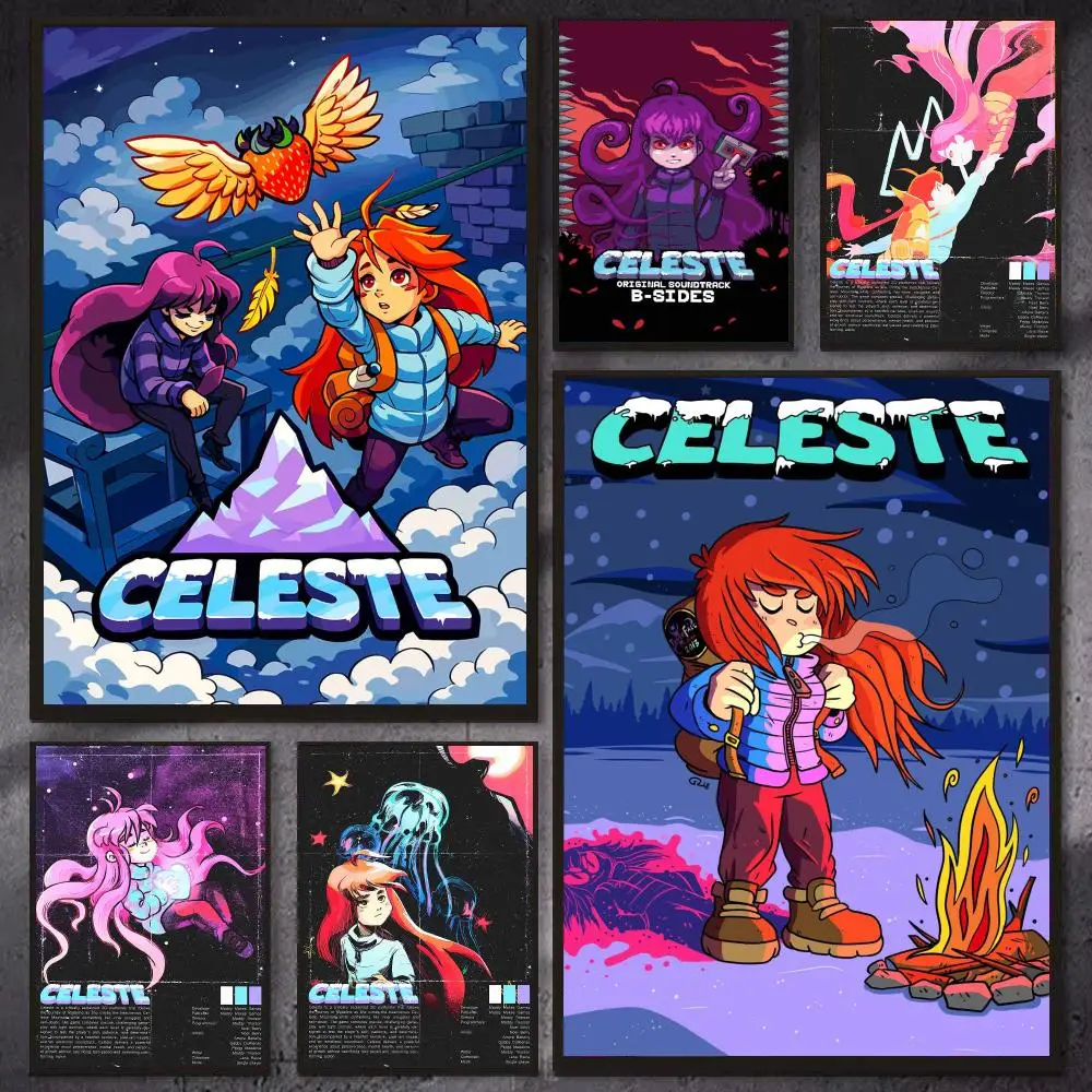 Indie Pixel Game C-Celeste Poster PP Wall Decor Posters Celebrity Art Prints Aesthetic Wall Art Bedroom Office Home Gift