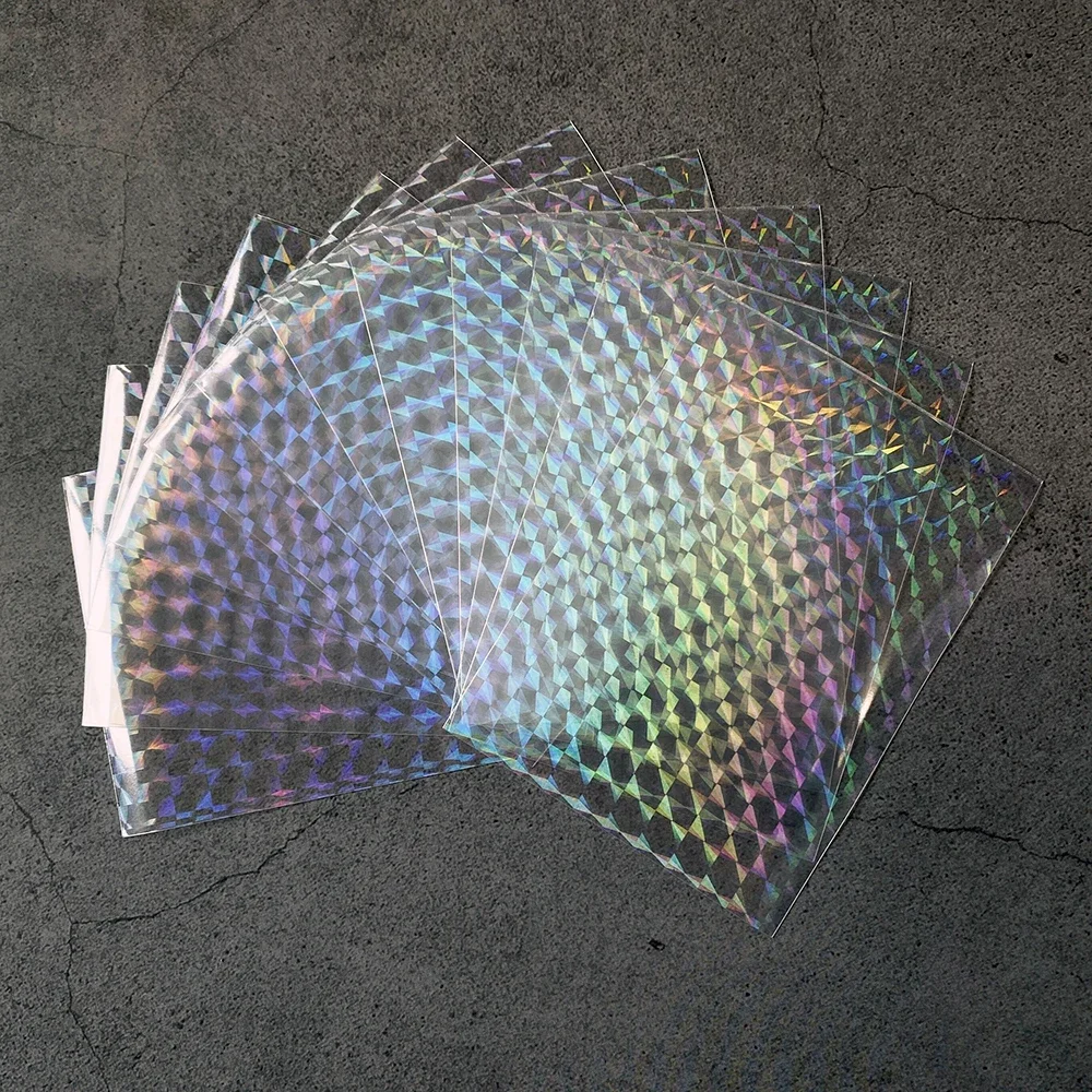 100PCS/Lot Laser Lattice Grid Master Flashing Card Film Holographic Card Sleeves 65x90mm mtg/pkm PTCG Card Cover